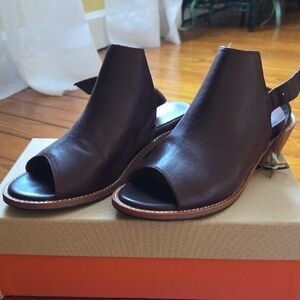 Patina Dark Maroon Open-Toe Women's Shoes